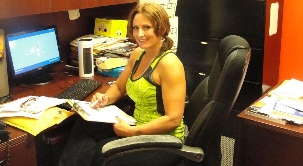Kimberly Caso our personal trainer in her office.