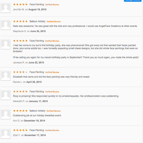 Some of the reviews from my customers in MN.