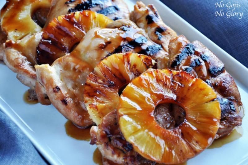 Grilled Teriyaki Chicken and pineapple