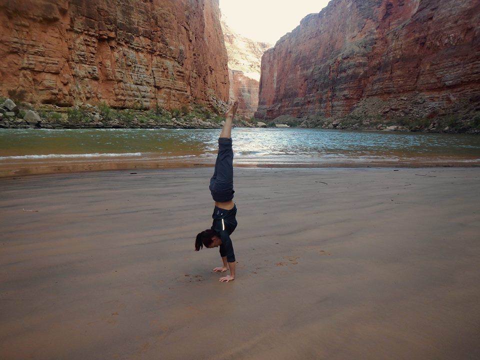 Handstands next to the Colorado river.