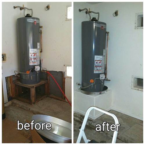 Drywall and water heater install