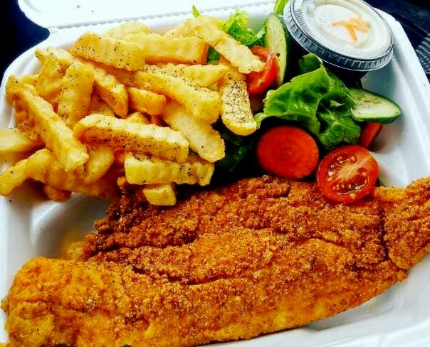 Haddock w/ fries and salad