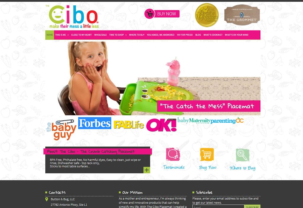 Website for a start up company featured on Forbes,