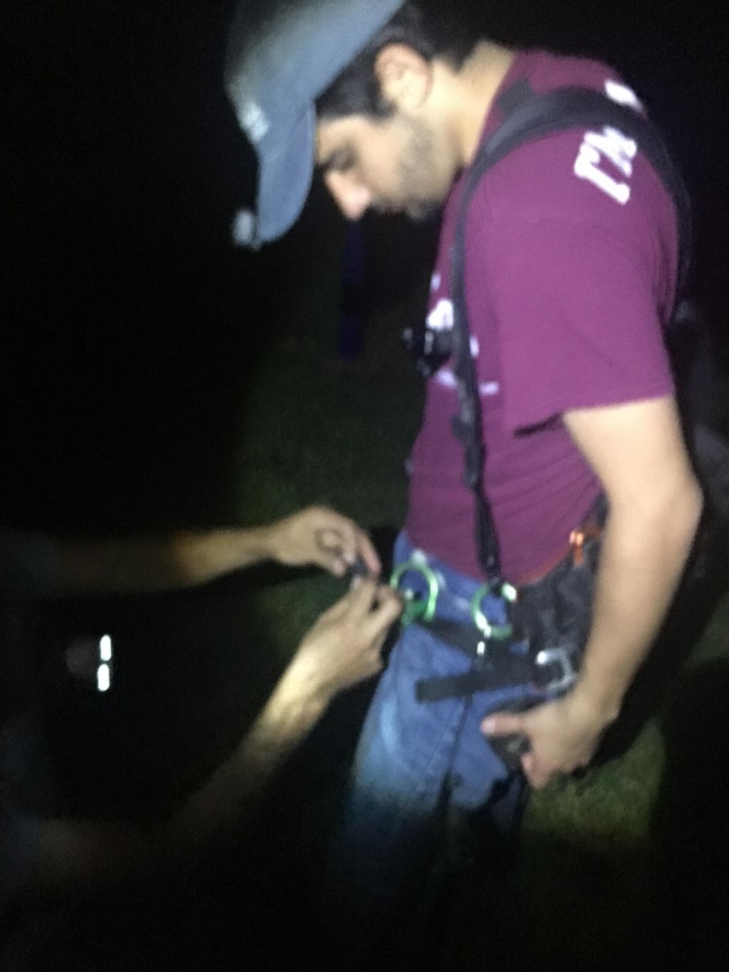 Steven helping novice climb his first tree for fun