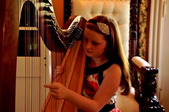 One of my harp students performing in a recital.