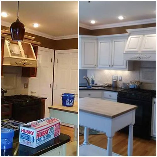 Glazed cabinets before and after