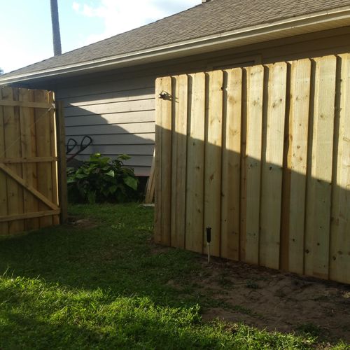 Built new wood fence area according to the custome