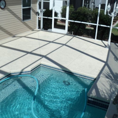 Pool deck power wash and reseal
