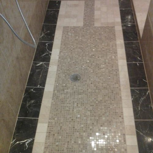 Custom designed shower floor.