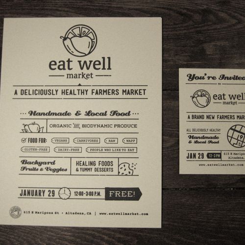 Branding project for Eat Well Market, a farmers ma