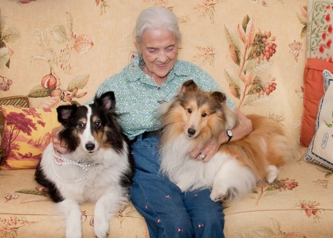 One of my clients, Joanie K, and her dogs Shellie 