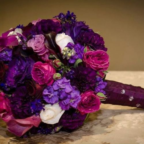 Rich purples bridal bouquet