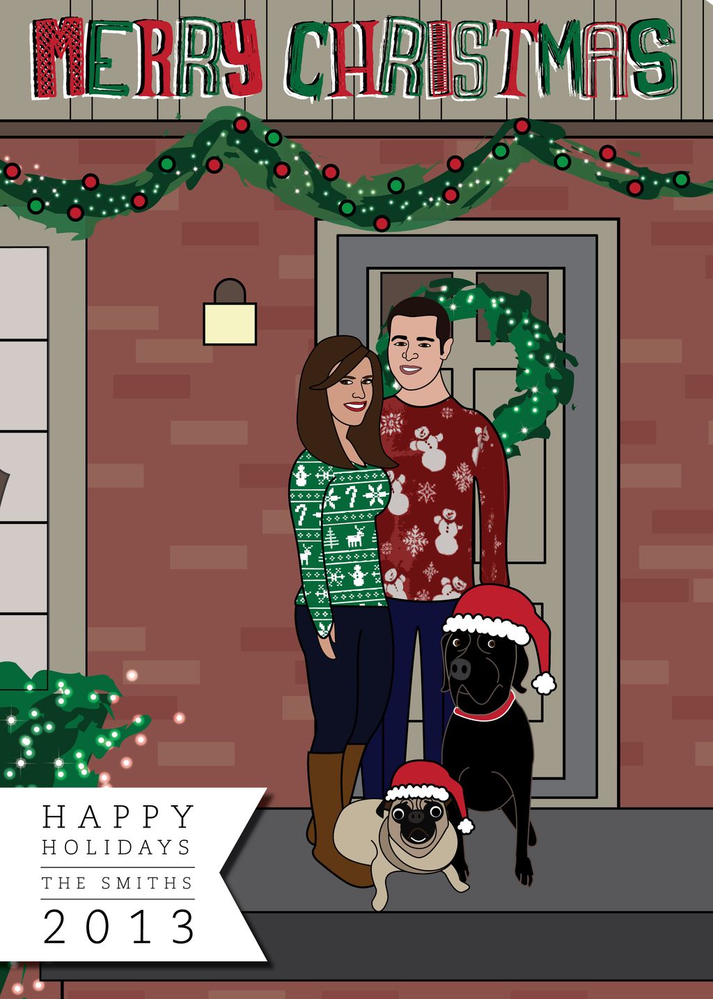 Custom Christmas Card with illustrations based on 