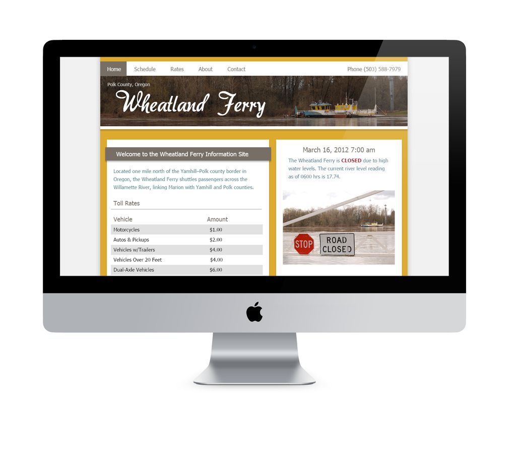 Wheatland Ferry Web Design