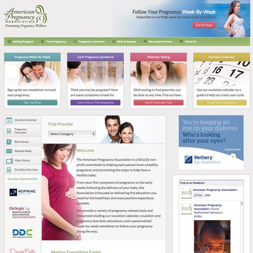 Web Design Portfolio: American Pregnancy Associati