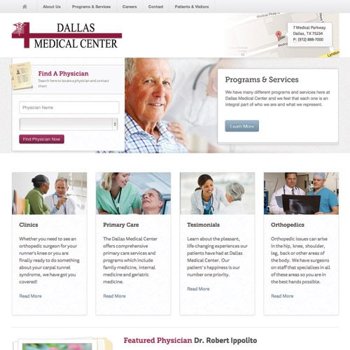 Web Design Portfolio: Dallas Medical Center