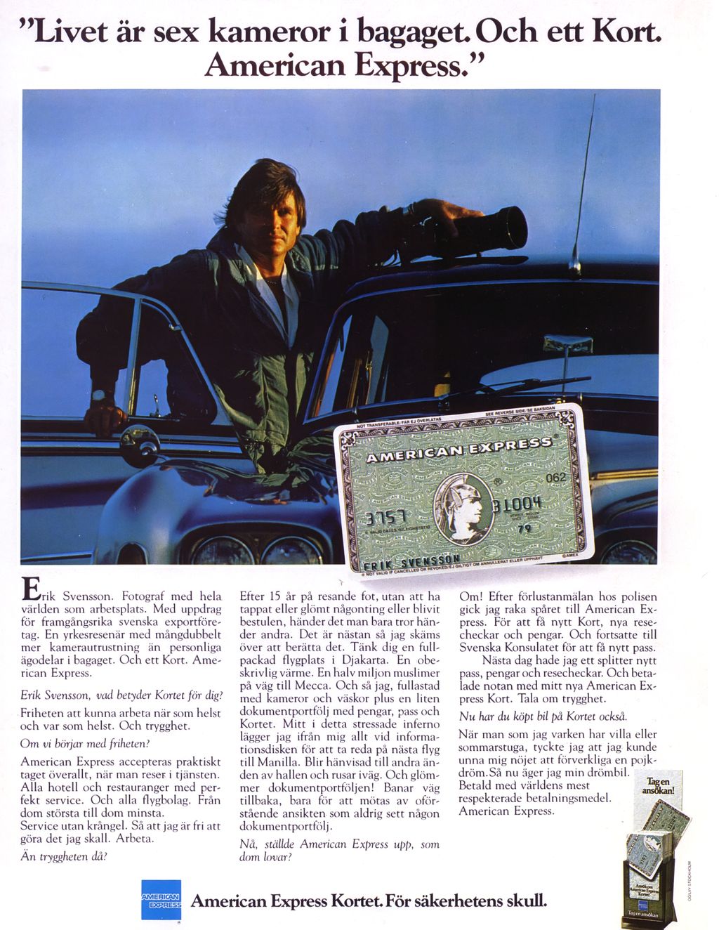 I'm featured in an American Express AD (photograph