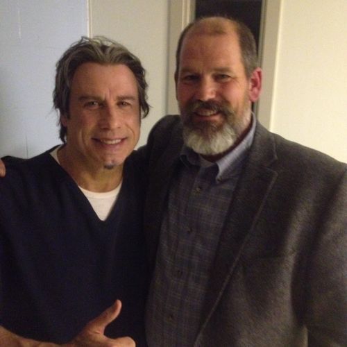 With John Travolta on the set of "The Forger" 2013