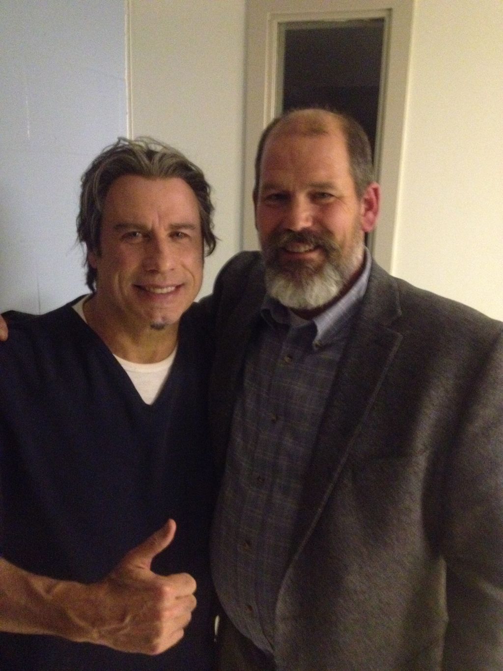 With John Travolta on the set of "The Forger" 2013