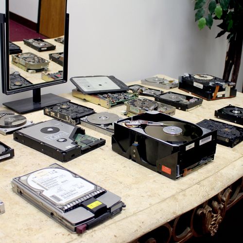 Our Museum of damaged hard drives