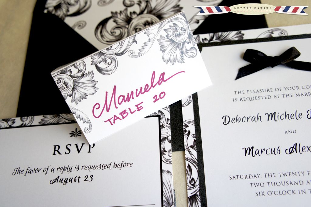 Update Black Tie Formal Wedding Invitation Suite (