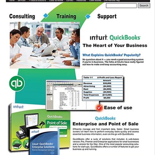 Quickbooks web site front pg design for JCS Accoun