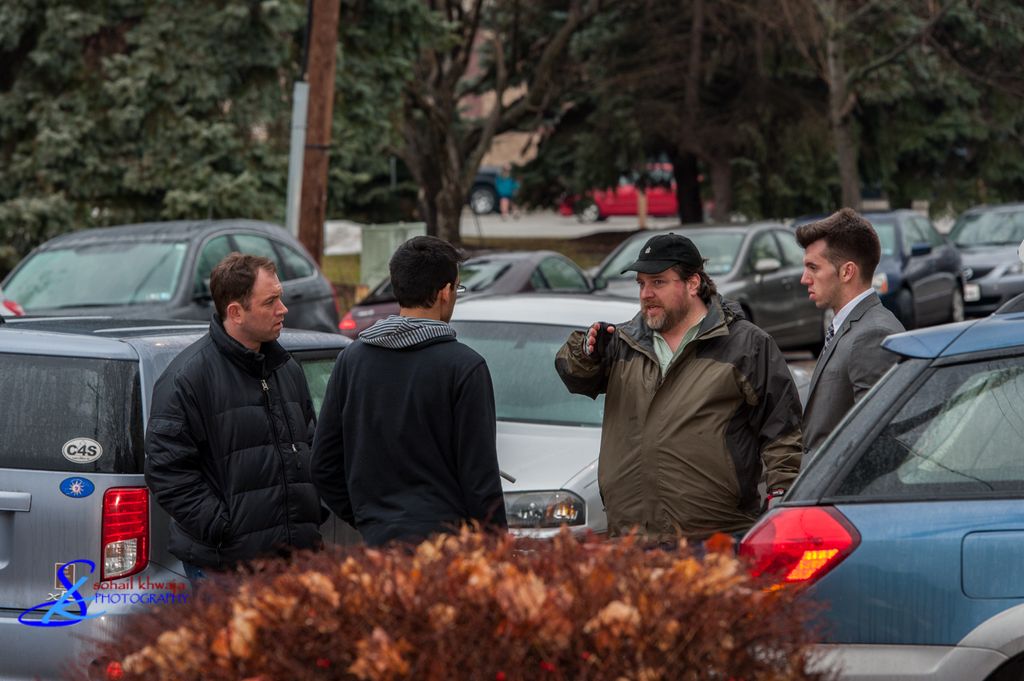 Talking to the Director and cast about blocking an