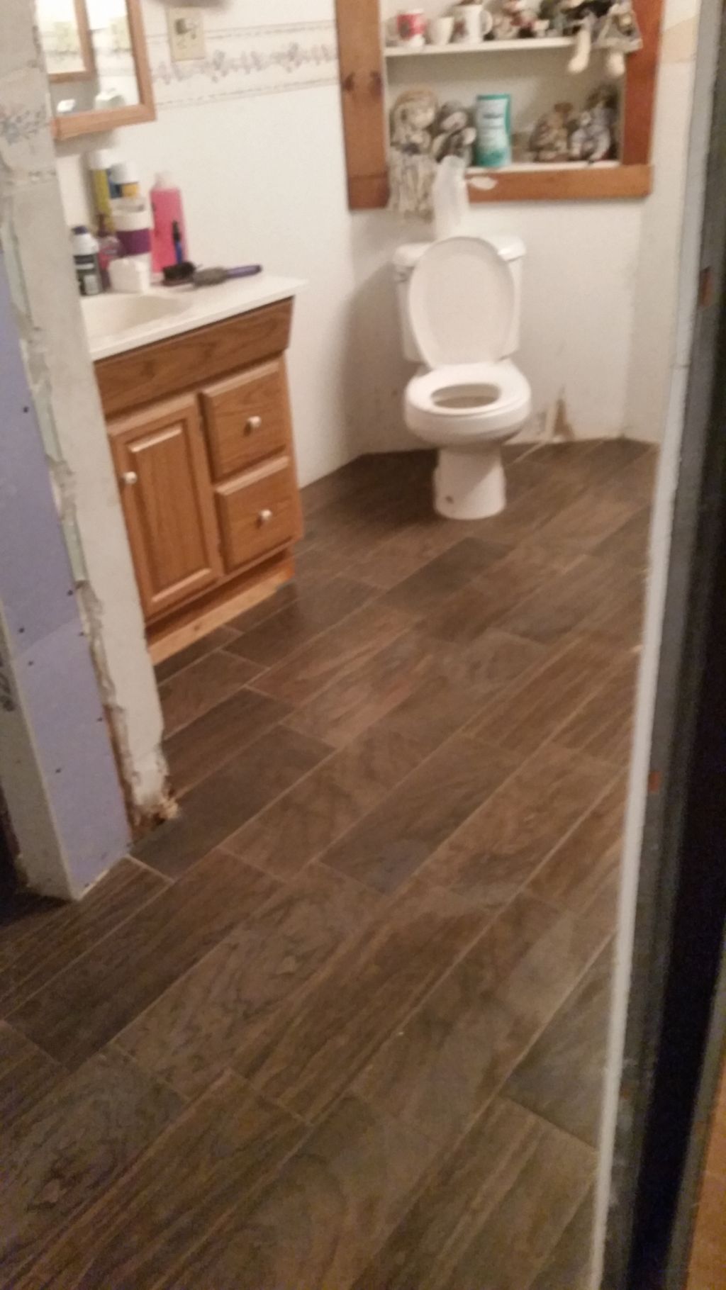 Tile flooring to match the handy cap shower