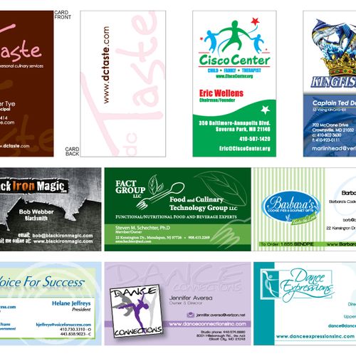Business Card designs, both single and double side