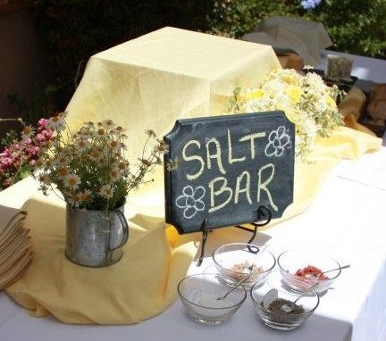 salt bar at an anniversary party buffet