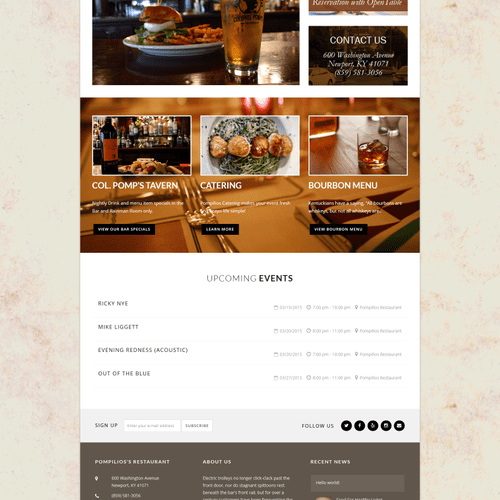 Web design for Pompilio's with gift card sales. ww