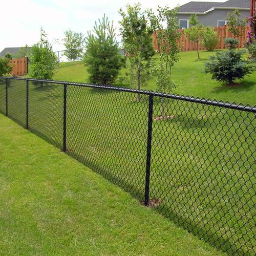 Black powder-coated chain link fence!