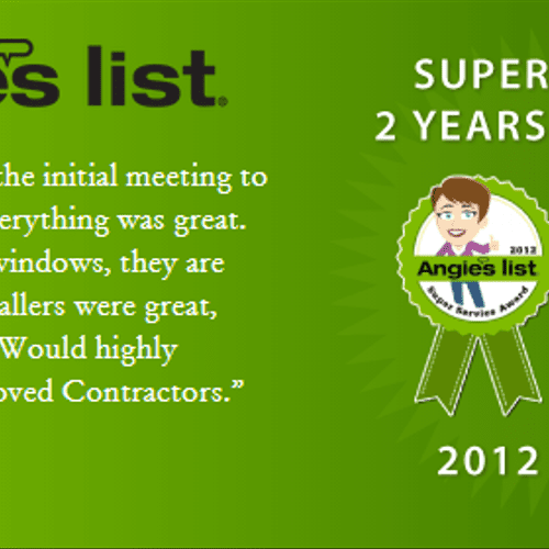 Angie's List Review | SUPER SERVICE AWARD 2 Years 