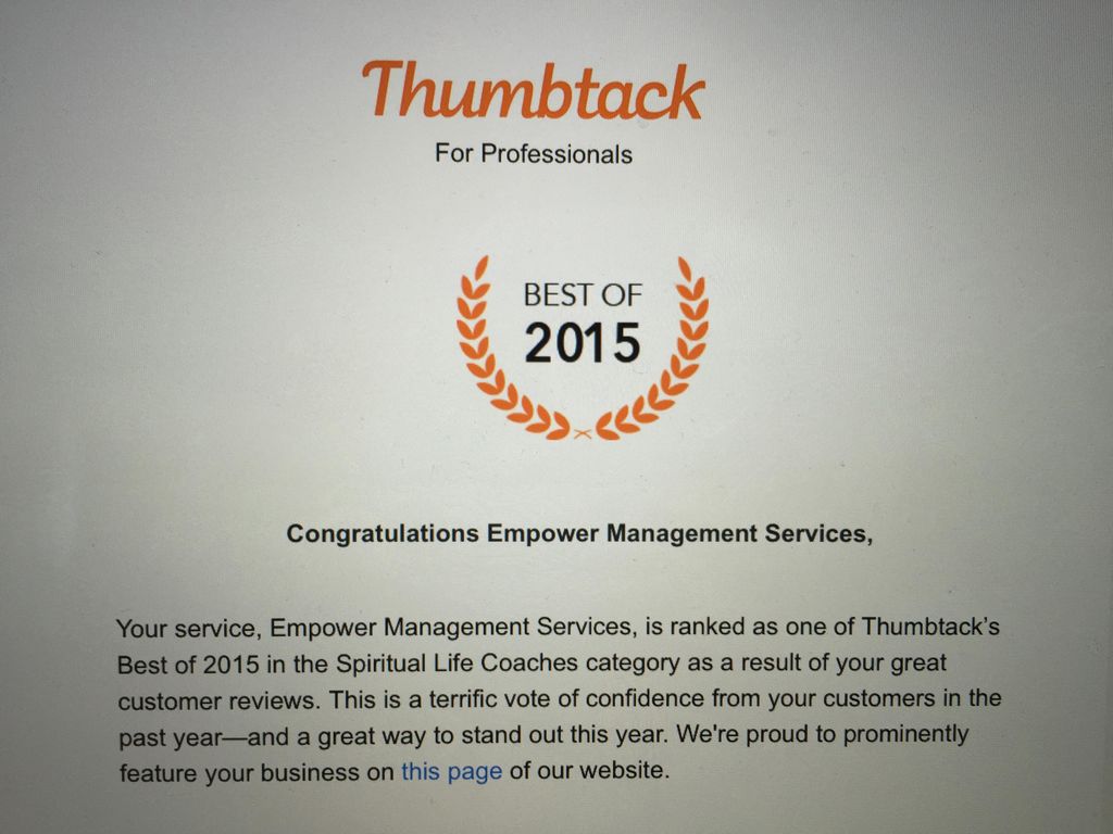 Congratulations! Best of 2015 Spiritual Life Coach