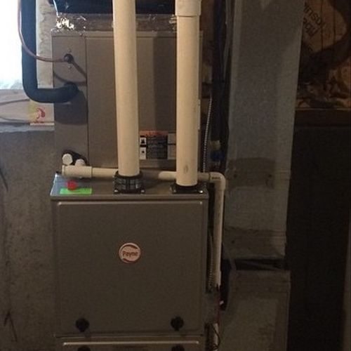 Here is a high effeciency gas furnace we installed