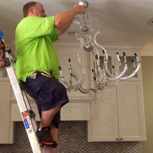 Hanging a chandelier