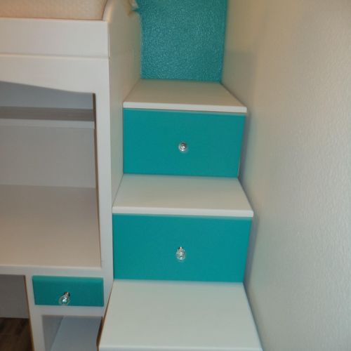 Bunk bed stairs/ drawers.