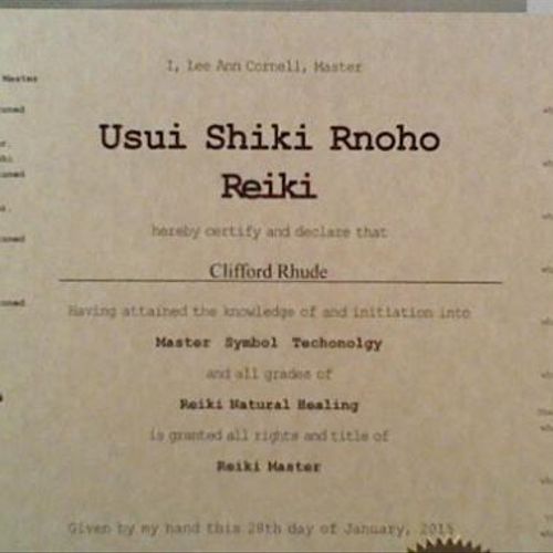 REIKI MASTER FOR HANDS ON HEALING AND TEACHING