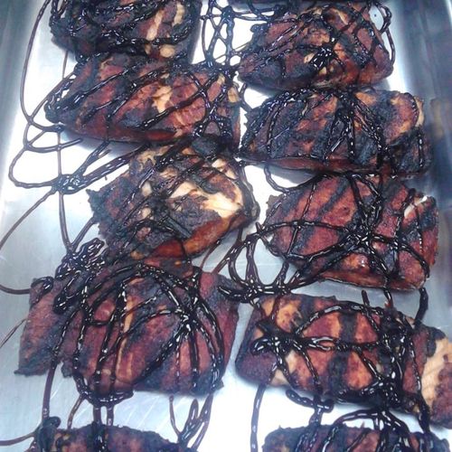 Brown sugar cured Salmon with Balsamic glaze