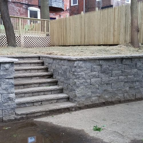 Steps,retaining wall and fencing.
Philadelphia, PA