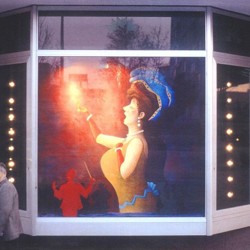 Opera
acrylic on canvas; sidewalk window display