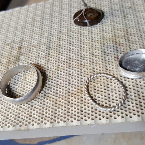 The beginning of a sterling silver ring for my hus