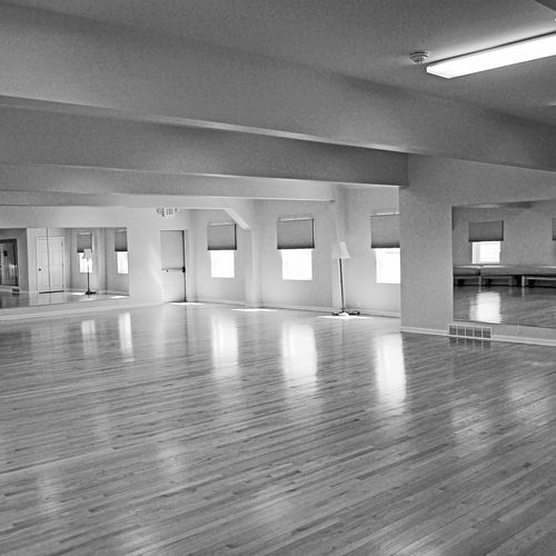 Our large dance studio - floating hardwood floors!