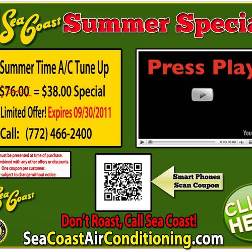 Sea Coast Air Conditioning Coupon - Summer Air Con