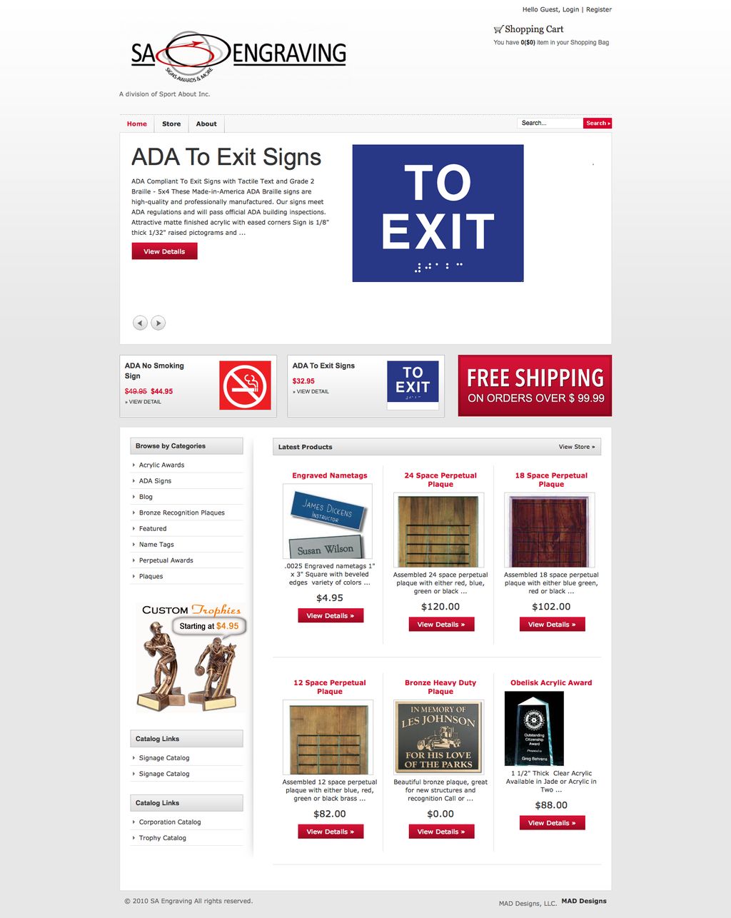 http://saengraving.com (Wordpress eCommerce Site)