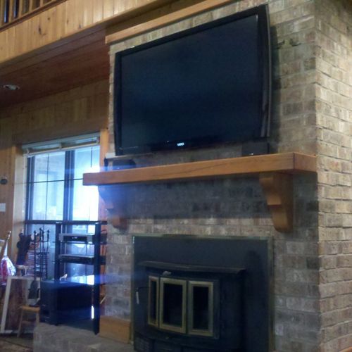 Gonzales, La. - Above fireplace on-wall install.