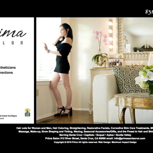 Prima Santa Cruz Salon website design and logo. Lo