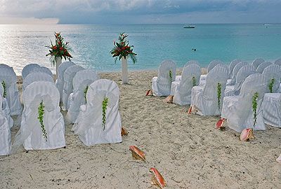 Grand Cayman Beach Wedding at sunset