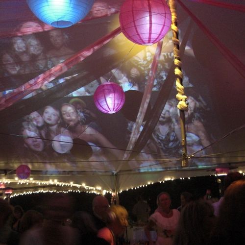 photo projections on a tent