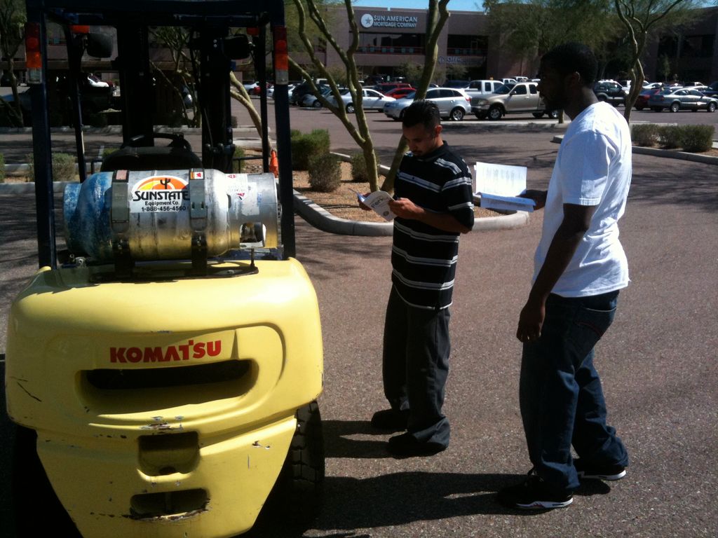 New hands on driver students doing an equipment in